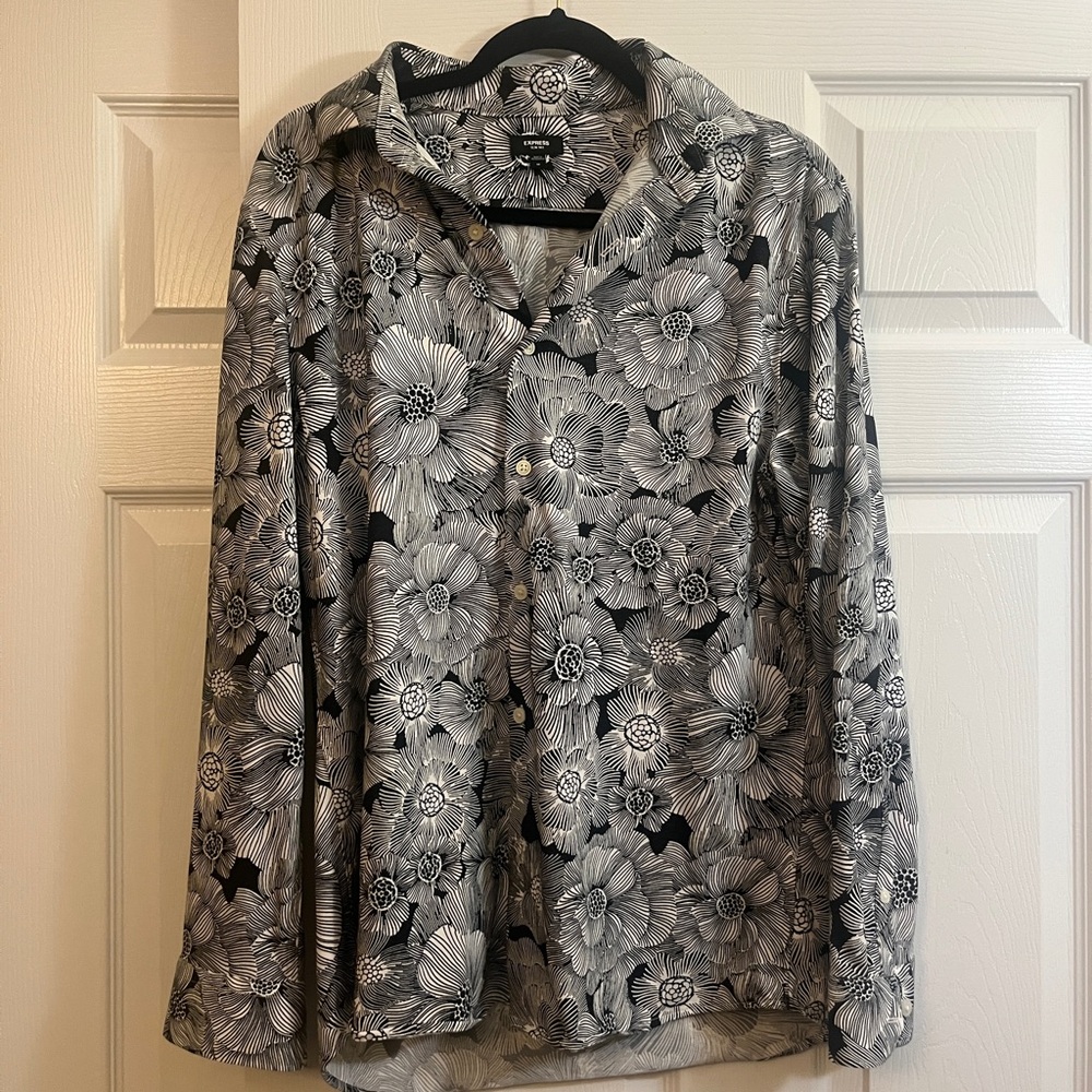 Express button down floral shirt